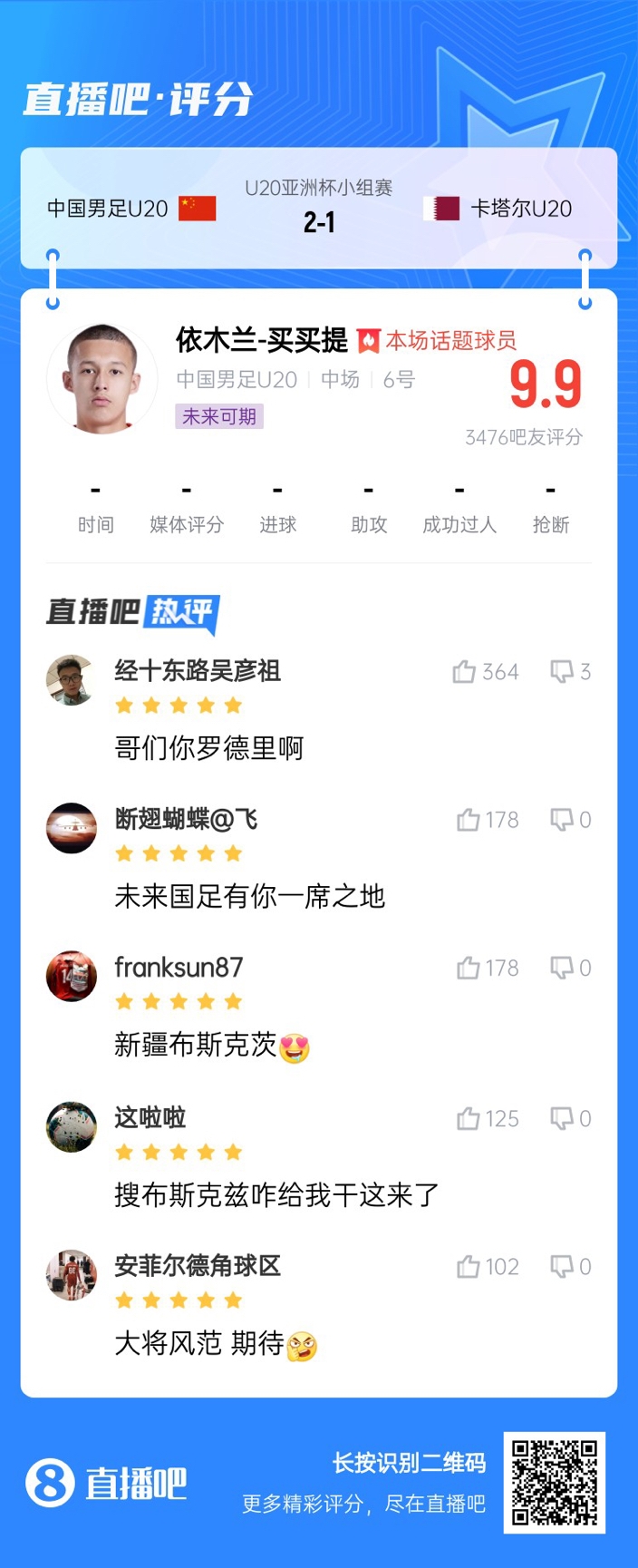  依木蘭+陳澤仕泰山中場連線！19歲依木蘭獲封：新疆布斯克茨！