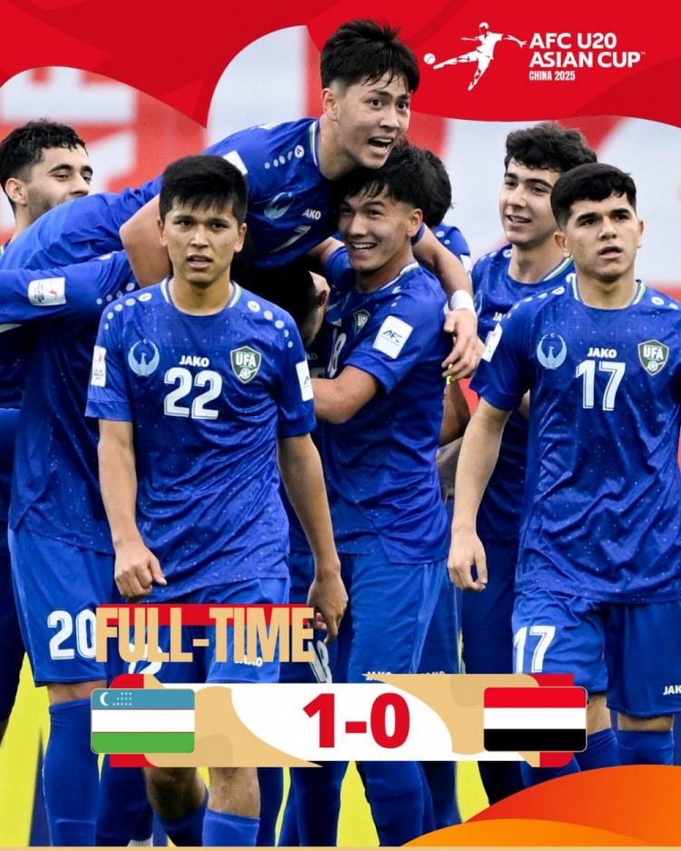  U20亞洲杯-烏茲別克斯坦1-0擊敗也門，奧林博耶夫頭球制勝