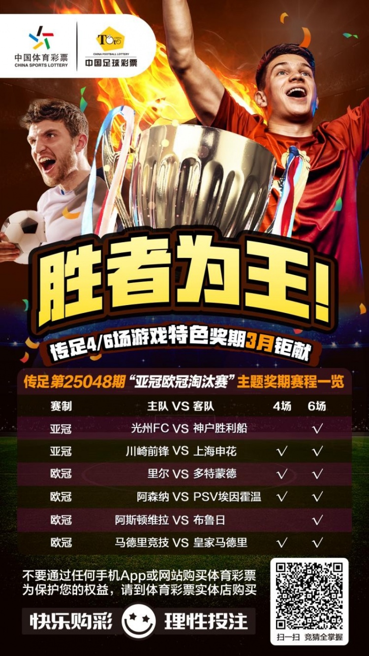  勝者為王！傳足特色獎(jiǎng)期第25048期聚焦亞冠歐冠淘汰賽