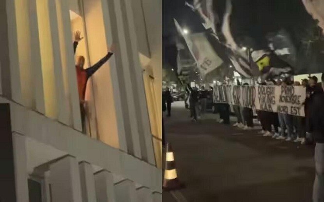  都體：尤文球迷來到酒店外支持新主帥，圖多爾向球迷們揮手致意