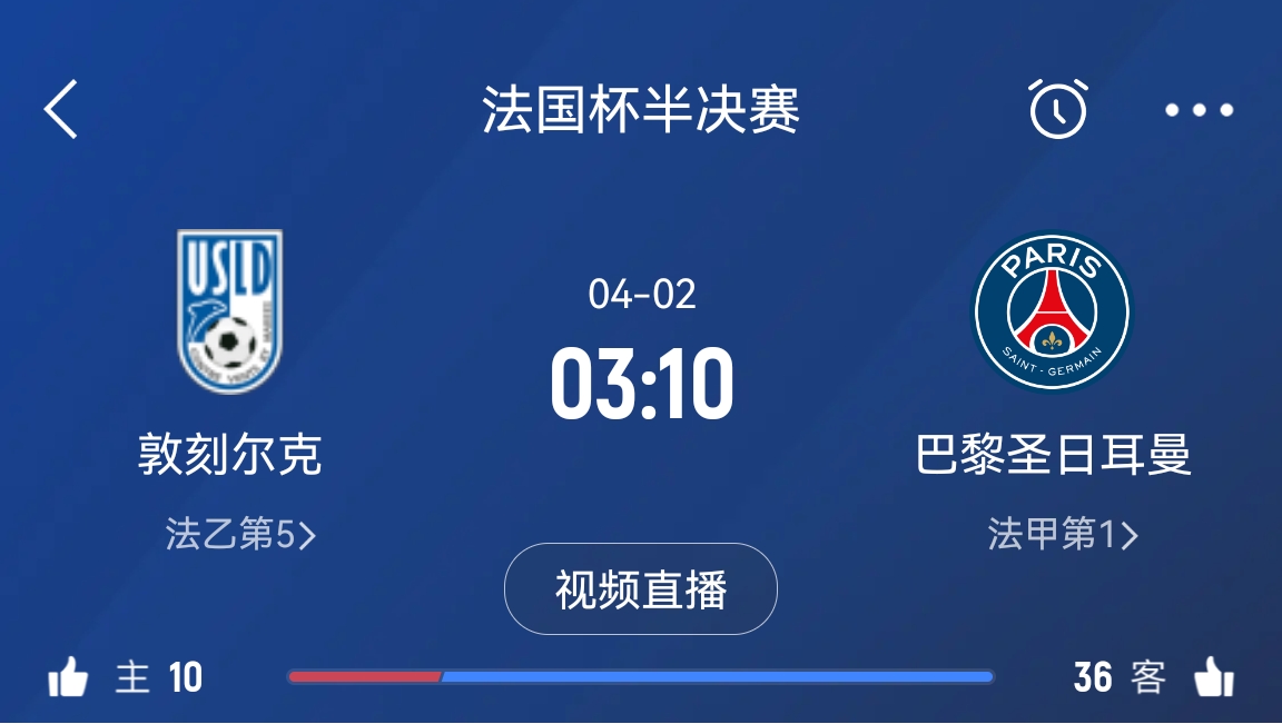  繼續(xù)大撤退？法國杯半決賽敦刻爾克挑戰(zhàn)巴黎，此前連續(xù)逆轉(zhuǎn)法甲隊(duì)