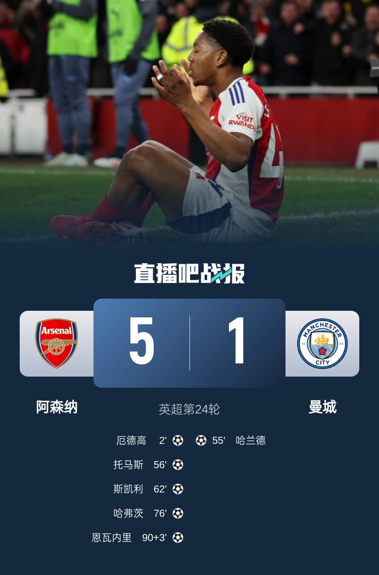  硬氣槍手無(wú)畏強(qiáng)敵！阿森納本賽季5-1碾壓曼城，3-0完勝皇馬