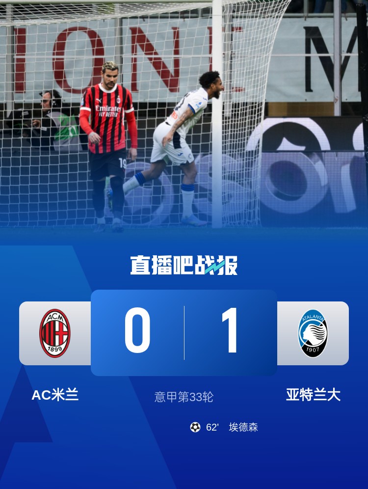 米蘭雙雄本輪均0-1輸球，周中意杯半決賽次回合再對(duì)決